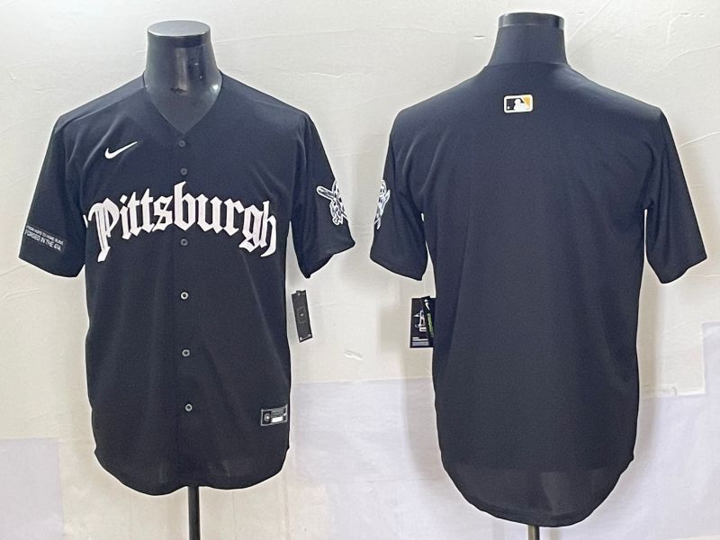 Men 2025 Pittsburgh Pirates Blank Black Five generations Joint Name Nike MLB Jersey style 11->pittsburgh pirates->MLB Jersey